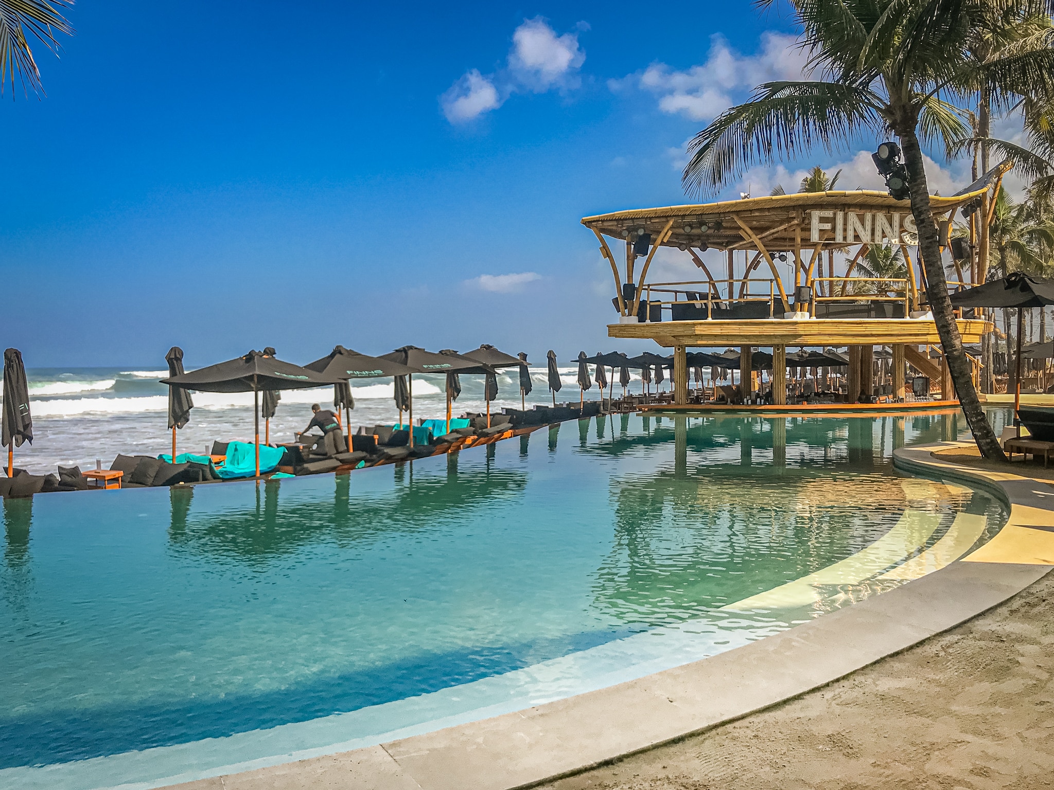 Finns Beach Club is a treat when backpacking Indonesia