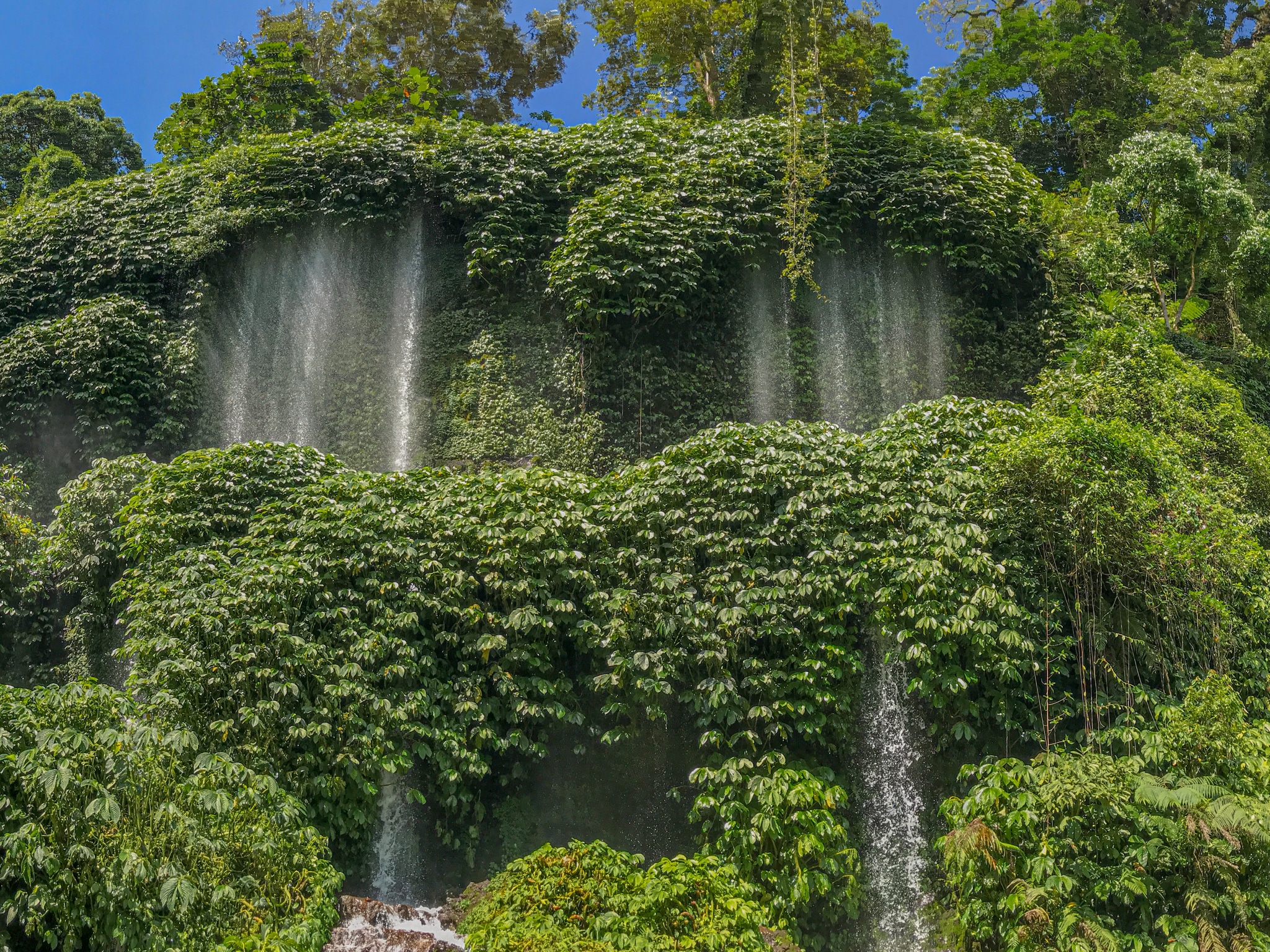 Lombok gives the best waterfalls to play in when backpacking Indonesia