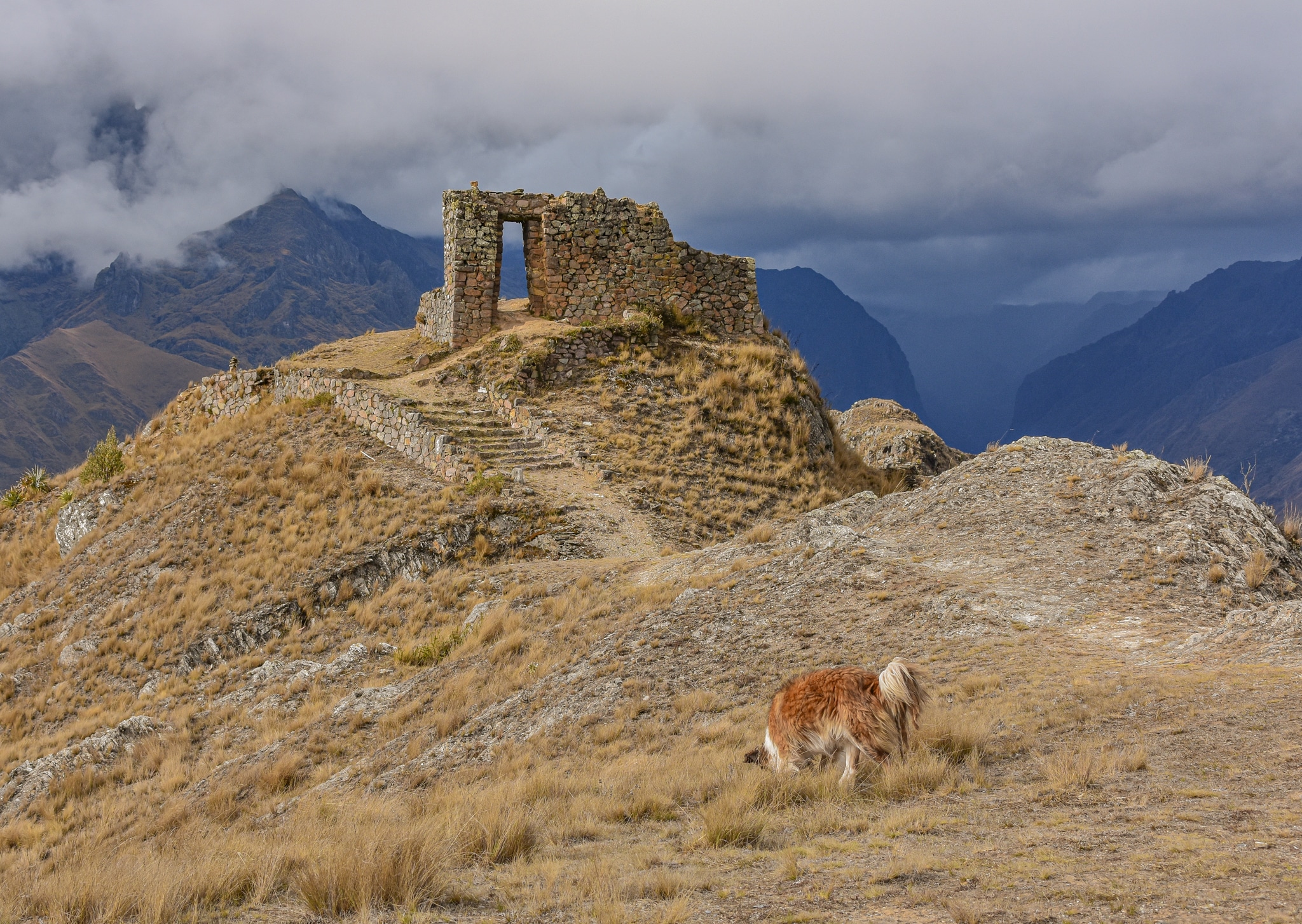 Hiking the trail as I enjoy my backpacking Peru experience