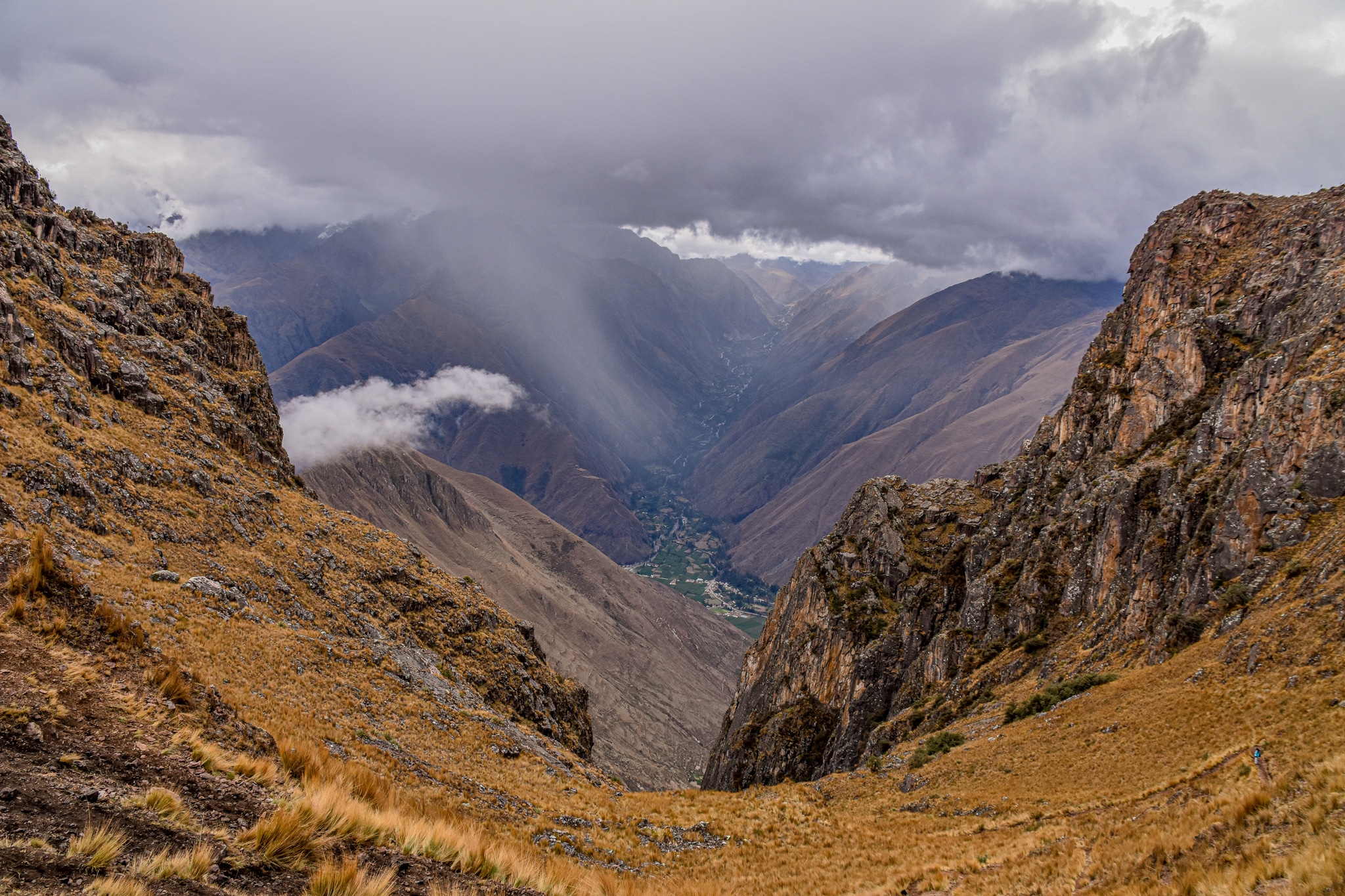 Views of the Sacred Valley whilst backpacking Peru
