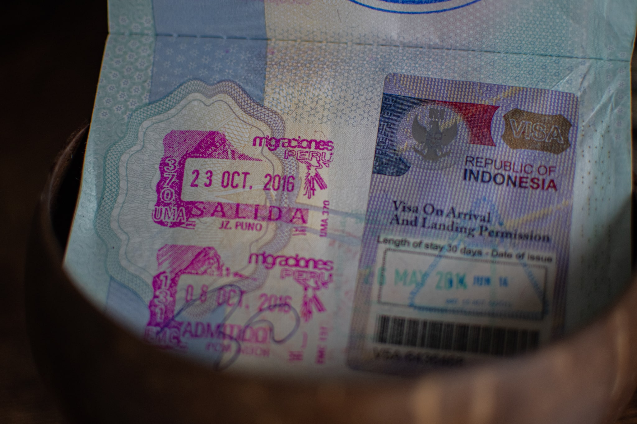 Getting that Peru stamp on the passport having enjoyed backpacking Peru