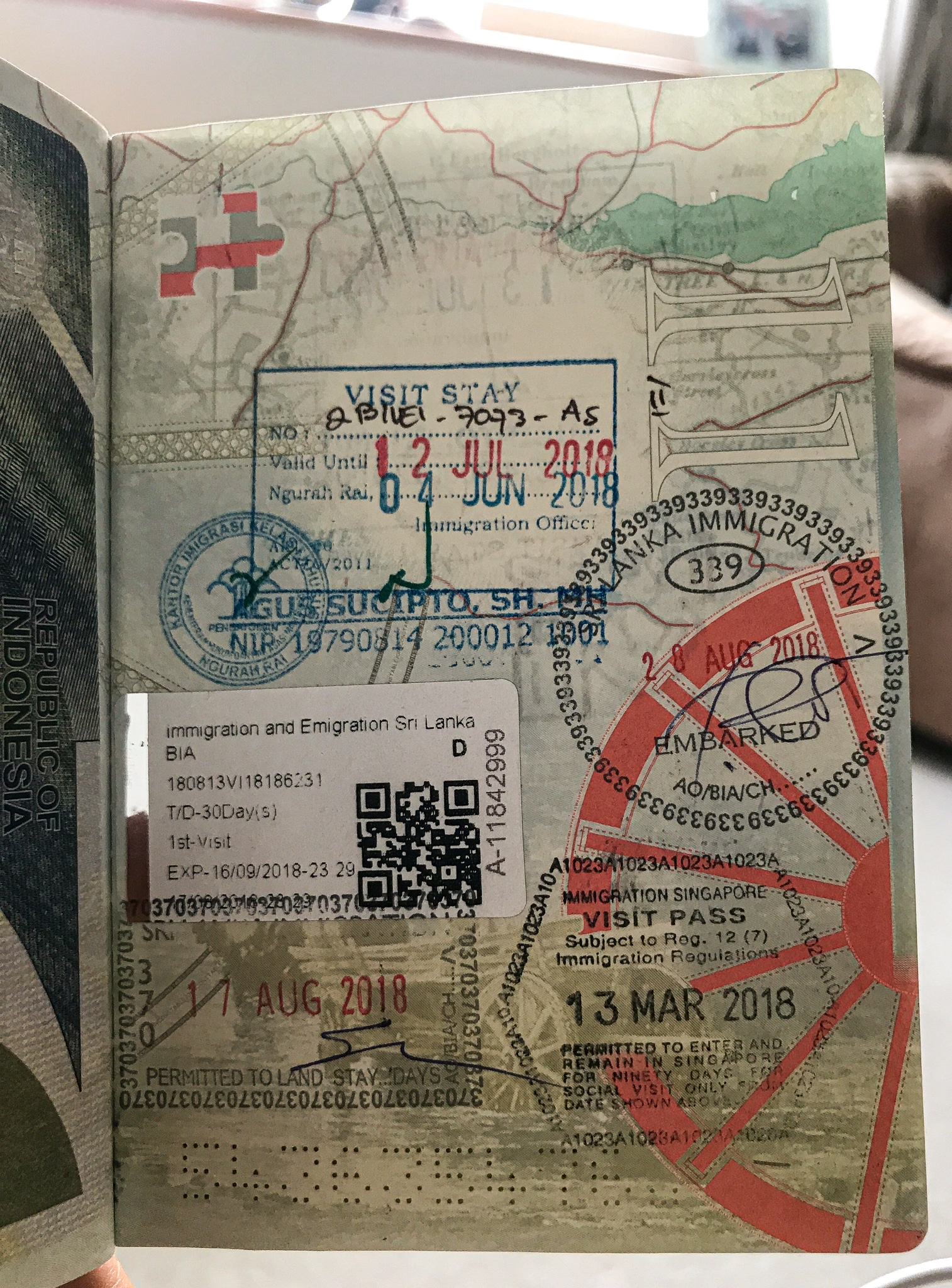 Backpacking Sri Lanka passport stamp