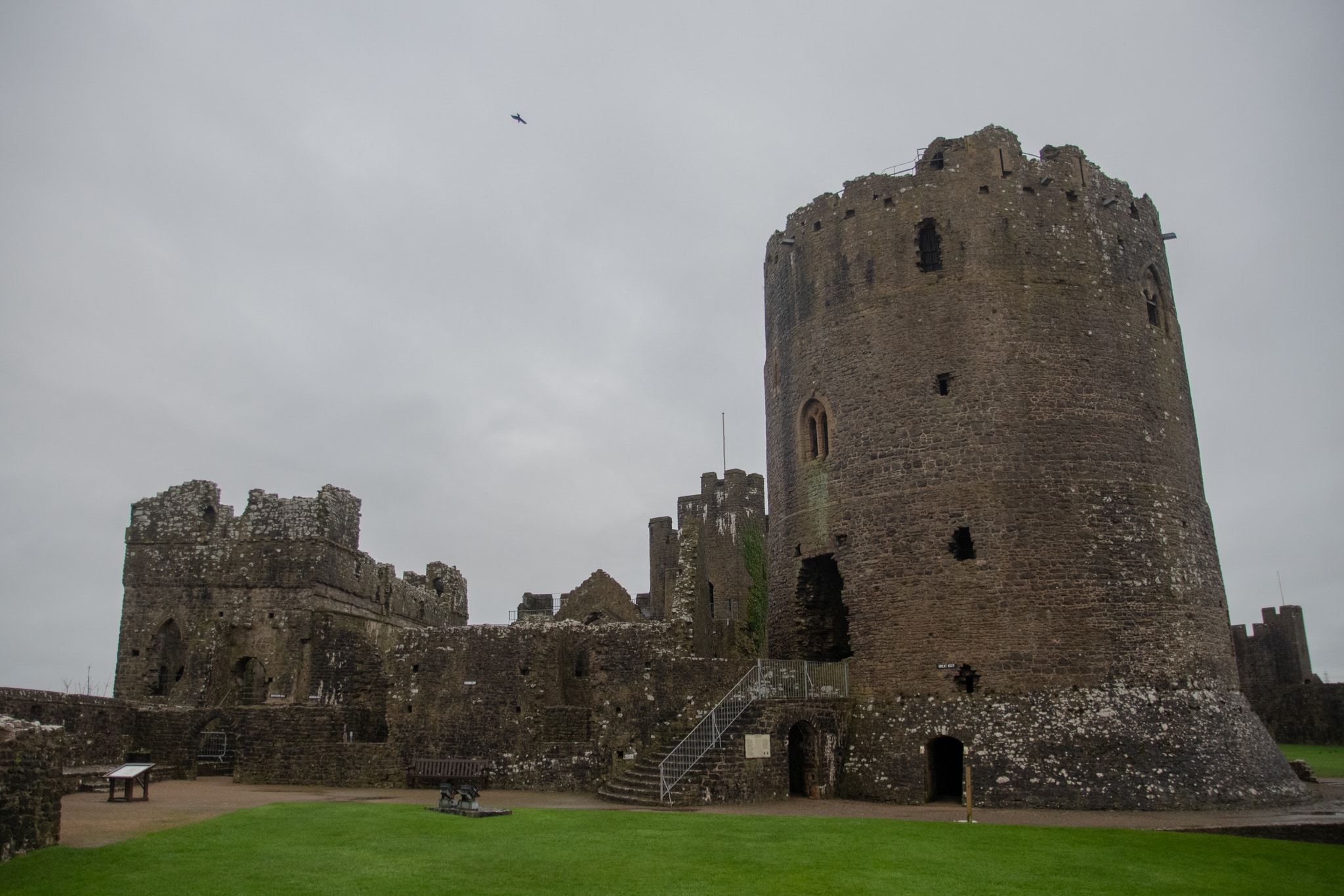 Backpacking the UK at Pembroke Castle
